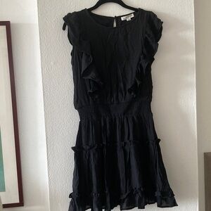 HYFVE Black Ruffle Mini Dress